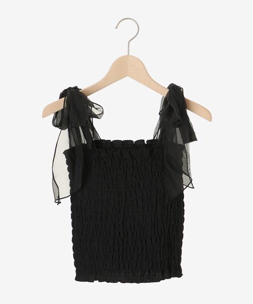 MAJESTIC LEGON（マジェスティックレゴン）の「カップ付肩リボンシャーリングキャミ（キャミソール・レディース・ピンク系その他2/アイボリー/ブルー系その他2/ブラック/ブラック系その他/イエロー系その他・MEDIUM）」の20枚目の写真