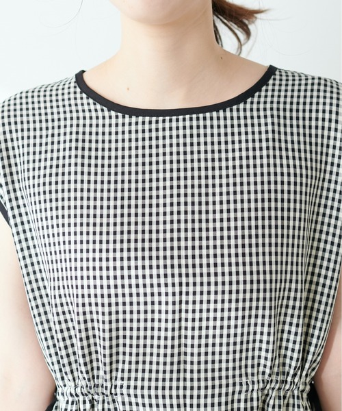 natural couture(ナチュラルクチュール)の「【WEB限定】ドロストデザインチェック柄ワンピース(ワンピース・レディース・ピンク/ブラウン/オフホワイト/グレー/キャメル・FREE)」の12枚目の写真