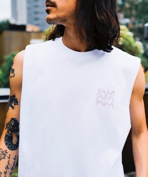 RVCA☆Overlay Muscle グラフィック シングレット タンクトップ ルーカ RVCA UP STATE CUTOFF TANK BE041352 タンクトップ 4