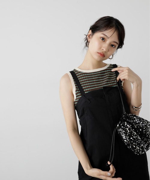 N.（N. Natural Beauty Basic）（エヌエヌナチュラルビューティーベーシック）の「◆バイカラーボーダーニットタンク（タンクトップ・レディース・ブラウン/ネイビー/ホワイト・MEDIUM）」の18枚目の写真