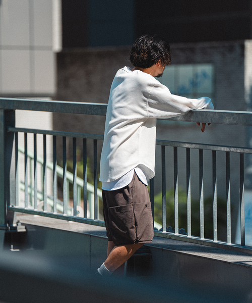 417 EDIFICE（フォーワンセブンエディフィス）の「サッカー カーゴショートパンツ（カーゴパンツ・メンズ・ブラック/ベージュ・MEDIUM/LARGE）」の4枚目の写真