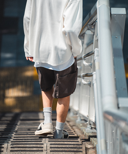 417 EDIFICE（フォーワンセブンエディフィス）の「サッカー カーゴショートパンツ（カーゴパンツ・メンズ・ブラック/ベージュ・MEDIUM/LARGE）」の6枚目の写真