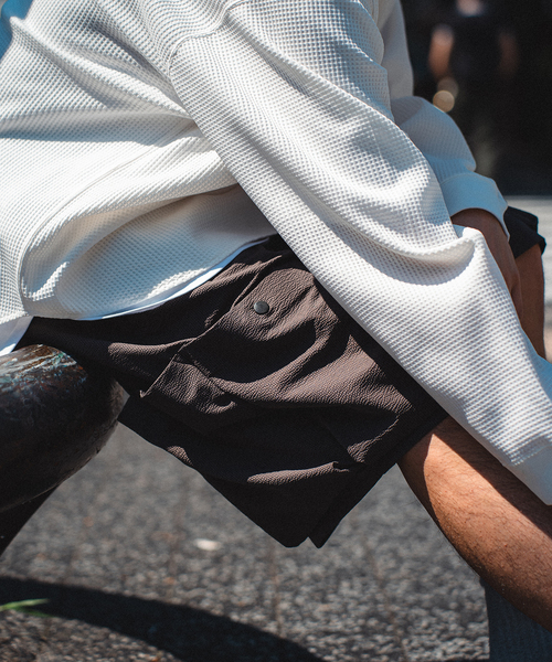 417 EDIFICE（フォーワンセブンエディフィス）の「サッカー カーゴショートパンツ（カーゴパンツ・メンズ・ブラック/ベージュ・MEDIUM/LARGE）」の10枚目の写真