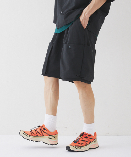 417 EDIFICE（フォーワンセブンエディフィス）の「サッカー カーゴショートパンツ（カーゴパンツ・メンズ・ブラック/ベージュ・MEDIUM/LARGE）」の20枚目の写真