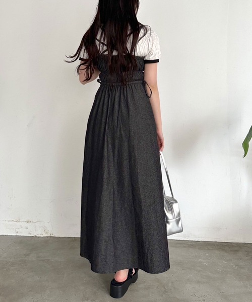 OLIVE des OLIVE(オリーブデオリーブ)の「フロントジップキャミワンピース(ワンピース・レディース・ボルドー/アイボリー/ブラック系その他・FREE)」の6枚目の写真