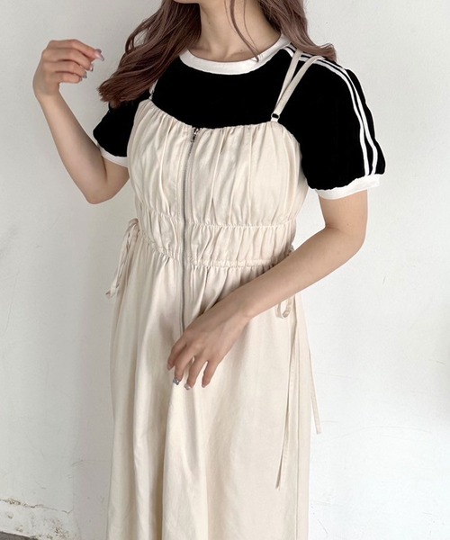 OLIVE des OLIVE(オリーブデオリーブ)の「フロントジップキャミワンピース(ワンピース・レディース・ボルドー/アイボリー/ブラック系その他・FREE)」の14枚目の写真