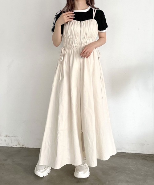 OLIVE des OLIVE(オリーブデオリーブ)の「フロントジップキャミワンピース(ワンピース・レディース・ボルドー/アイボリー/ブラック系その他・FREE)」の11枚目の写真