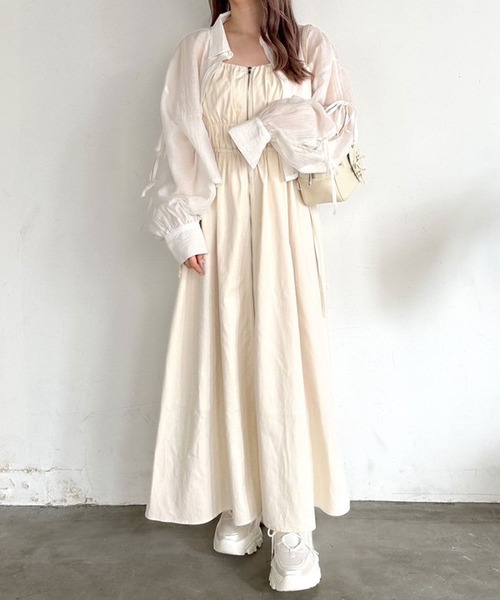 OLIVE des OLIVE(オリーブデオリーブ)の「フロントジップキャミワンピース(ワンピース・レディース・ボルドー/アイボリー/ブラック系その他・FREE)」の17枚目の写真