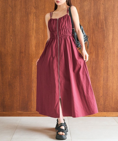 OLIVE des OLIVE(オリーブデオリーブ)の「フロントジップキャミワンピース(ワンピース・レディース・ボルドー/アイボリー/ブラック系その他・FREE)」の19枚目の写真