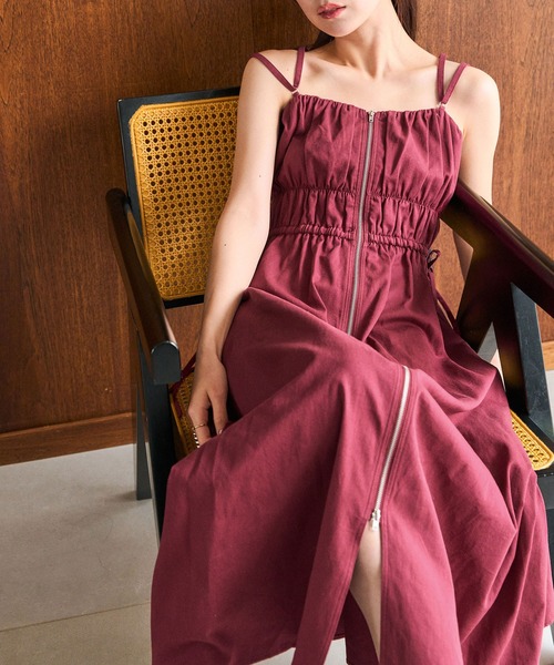 OLIVE des OLIVE(オリーブデオリーブ)の「フロントジップキャミワンピース(ワンピース・レディース・ボルドー/アイボリー/ブラック系その他・FREE)」の21枚目の写真