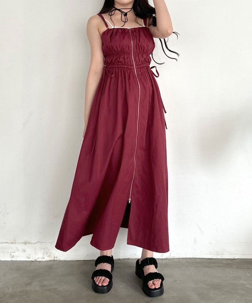 OLIVE des OLIVE(オリーブデオリーブ)の「フロントジップキャミワンピース(ワンピース・レディース・ボルドー/アイボリー/ブラック系その他・FREE)」の22枚目の写真