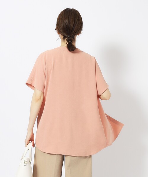 SHOO・LA・RUE(シューラルー)の「◆【イージーケア】オンにもオフにも 前あきスキッパーシャツ(シャツ/ブラウス・レディース・ライトベージュ/ブラウン系/オレンジ系/ネイビー・04/02/03)」の7枚目の写真