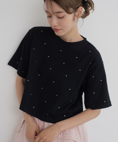 JUMELLE(ジュメロ)の「stone cropped T(Tシャツ/カットソー・レディース・ホワイト/ブラック・MEDIUM)」の2枚目の写真