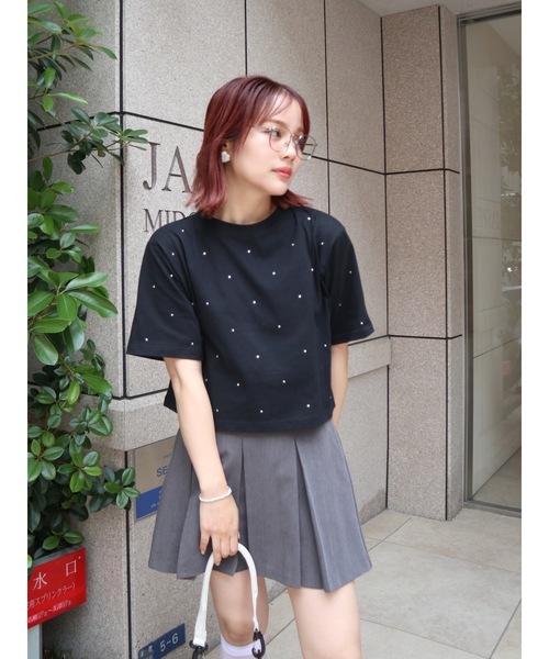 JUMELLE(ジュメロ)の「stone cropped T(Tシャツ/カットソー・レディース・ホワイト/ブラック・MEDIUM)」の6枚目の写真