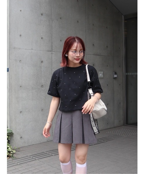JUMELLE(ジュメロ)の「stone cropped T(Tシャツ/カットソー・レディース・ホワイト/ブラック・MEDIUM)」の8枚目の写真