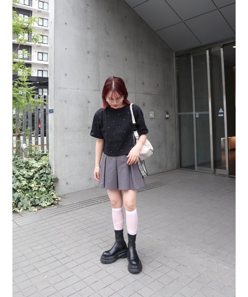 JUMELLE(ジュメロ)の「stone cropped T(Tシャツ/カットソー・レディース・ホワイト/ブラック・MEDIUM)」の14枚目の写真