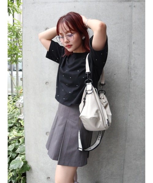 JUMELLE(ジュメロ)の「stone cropped T(Tシャツ/カットソー・レディース・ホワイト/ブラック・MEDIUM)」の7枚目の写真