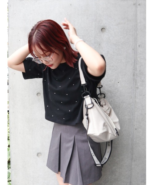 JUMELLE(ジュメロ)の「stone cropped T(Tシャツ/カットソー・レディース・ホワイト/ブラック・MEDIUM)」の13枚目の写真