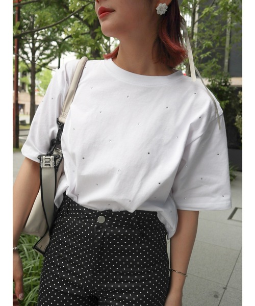 JUMELLE(ジュメロ)の「stone cropped T(Tシャツ/カットソー・レディース・ホワイト/ブラック・MEDIUM)」の3枚目の写真