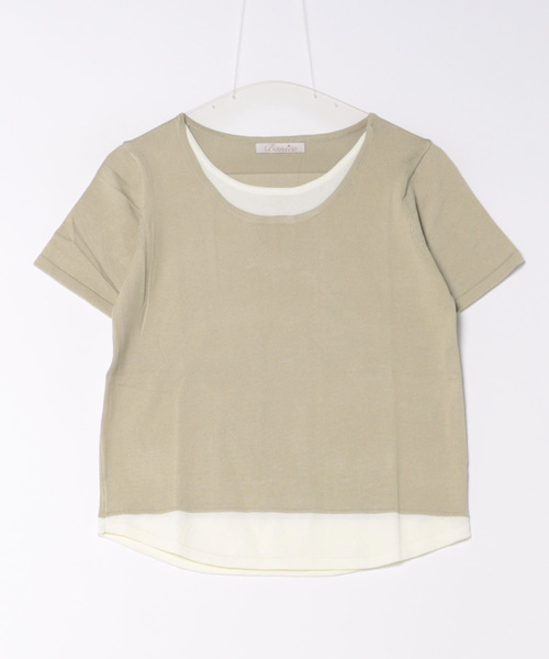 BANICO(バニコ)の「【Banico】ツーピース風Tシャツ (SS)(Tシャツ/カットソー・レディース・ブラック/ライトグレー/ホワイト/チョコ・FREE)」の3枚目の写真