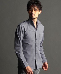 NICOLE CLUB FOR MEN | ニットサッカーチェックシャツ(シャツ/ブラウス)