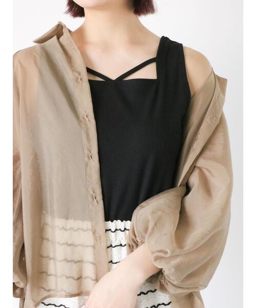 ehka sopo（エヘカソポ）の「スクエアネックタンクトップ（タンクトップ・レディース・ピンク/キナリ/グリーン/ブラック・F）」の3枚目の写真