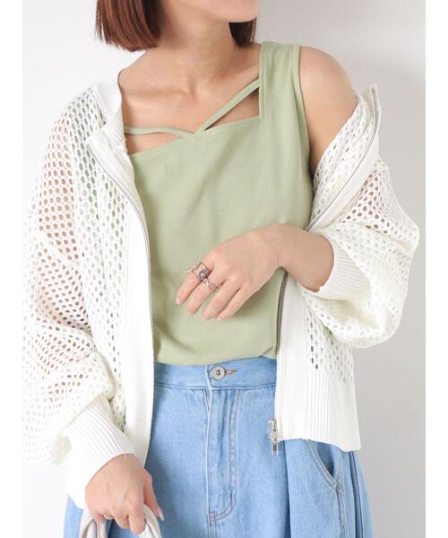 ehka sopo（エヘカソポ）の「スクエアネックタンクトップ（タンクトップ・レディース・ピンク/キナリ/グリーン/ブラック・F）」の19枚目の写真