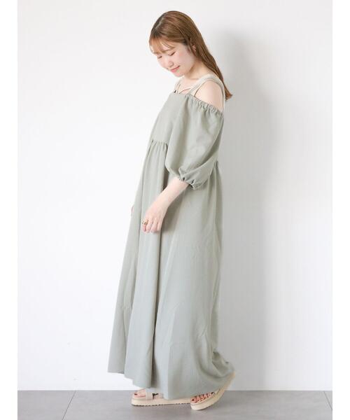 ehka sopo（エヘカソポ）の「スクエアネックタンクトップ（タンクトップ・レディース・ピンク/キナリ/グリーン/ブラック・F）」の6枚目の写真