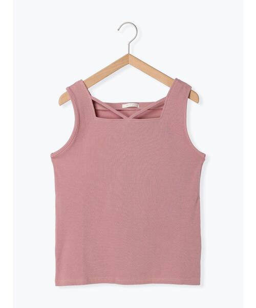 ehka sopo（エヘカソポ）の「スクエアネックタンクトップ（タンクトップ・レディース・ピンク/キナリ/グリーン/ブラック・F）」の11枚目の写真