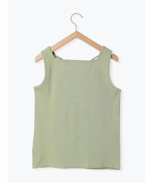 ehka sopo（エヘカソポ）の「スクエアネックタンクトップ（タンクトップ・レディース・ピンク/キナリ/グリーン/ブラック・F）」の15枚目の写真