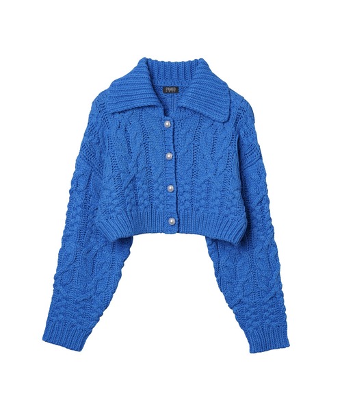 PAMEO POSE（パメオポーズ）の「Large Collar Cardigan（カーディガン/ボレロ・レディース・ブラック/ブルー/ピンク・FREE）」の3枚目の写真