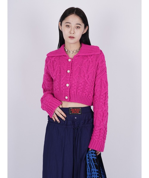 PAMEO POSE（パメオポーズ）の「Large Collar Cardigan（カーディガン/ボレロ・レディース・ブラック/ブルー/ピンク・FREE）」の9枚目の写真