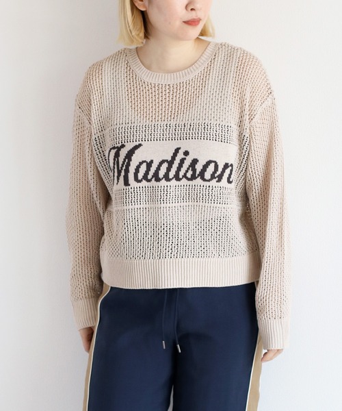 2WAYロゴプルオーバー ホワイトMADISON スウェット