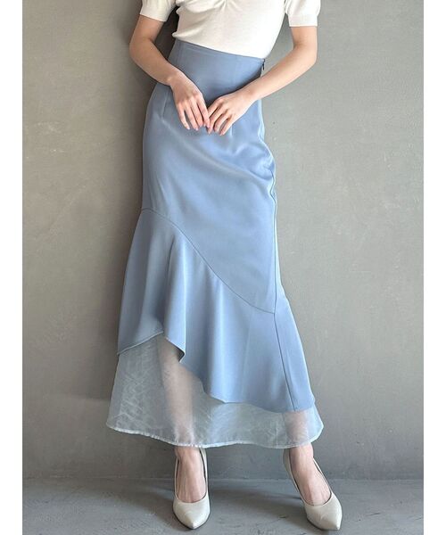 RESEXXY（リゼクシー）の「シアードッキングマーメイドスカート（スカート・レディース・アイボリー/ピンク/ブラック/ブルー・FREE）」の3枚目の写真