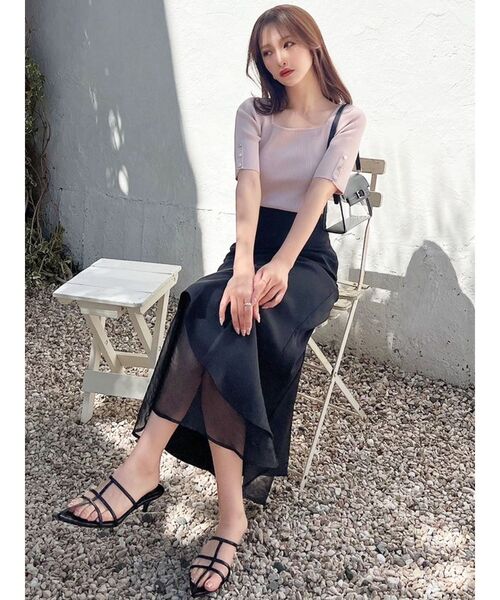 RESEXXY（リゼクシー）の「シアードッキングマーメイドスカート（スカート・レディース・アイボリー/ピンク/ブラック/ブルー・FREE）」の7枚目の写真