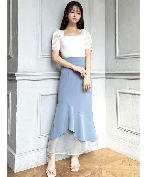 RESEXXY（リゼクシー）の「シアードッキングマーメイドスカート（スカート・レディース・アイボリー/ピンク/ブラック/ブルー・FREE）」の14枚目の写真