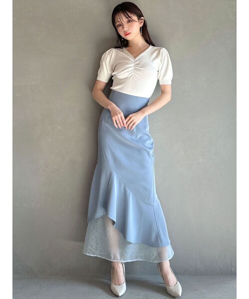 RESEXXY（リゼクシー）の「シアードッキングマーメイドスカート（スカート・レディース・アイボリー/ピンク/ブラック/ブルー・FREE）」の16枚目の写真