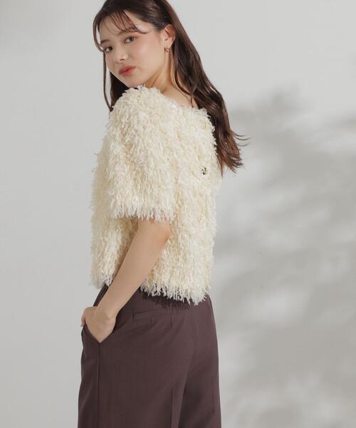 PROPORTION BODY DRESSING（プロポーションボディドレッシング）の「前後２ＷＡＹフェザーヤーントップス / 1214210802（シャツ/ブラウス・レディース・イエロー/ピンク/グリーン/グレー・FREE）」の4枚目の写真