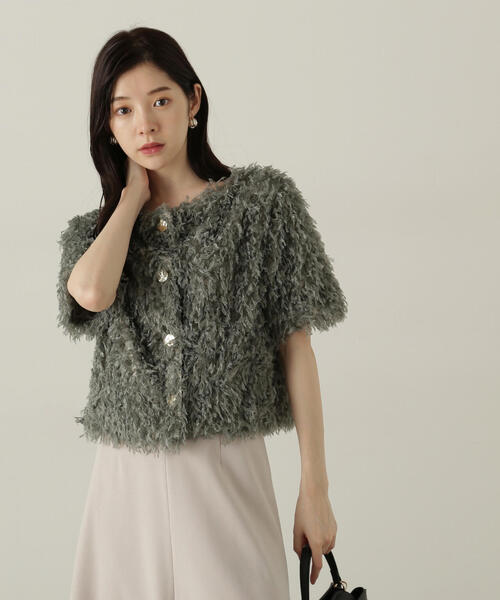 PROPORTION BODY DRESSING（プロポーションボディドレッシング）の「前後２ＷＡＹフェザーヤーントップス / 1214210802（シャツ/ブラウス・レディース・イエロー/ピンク/グリーン/グレー・FREE）」の3枚目の写真