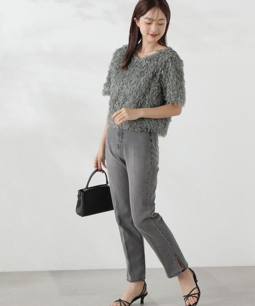 PROPORTION BODY DRESSING（プロポーションボディドレッシング）の「前後２ＷＡＹフェザーヤーントップス / 1214210802（シャツ/ブラウス・レディース・イエロー/ピンク/グリーン/グレー・FREE）」の8枚目の写真