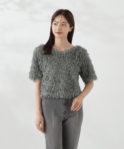 PROPORTION BODY DRESSING（プロポーションボディドレッシング）の「前後２ＷＡＹフェザーヤーントップス / 1214210802（シャツ/ブラウス・レディース・イエロー/ピンク/グリーン/グレー・FREE）」の6枚目の写真