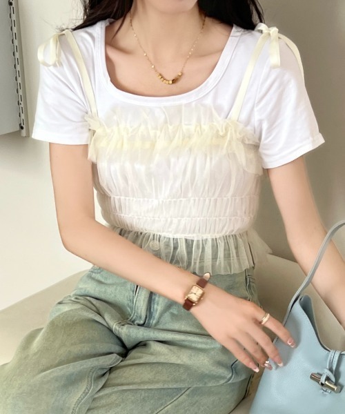 【mideal】シアーバックリボントップス×キャミセット リボンキャミセットトップス – PARK by one way（パークバイ