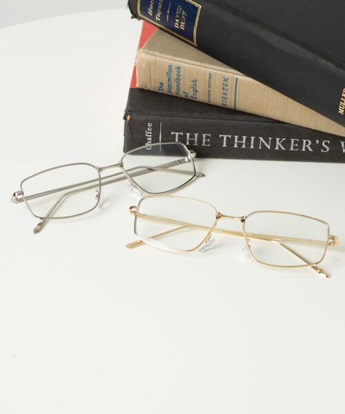 WEGO（ウィゴー）の「WEGO/メタルフレームスクエアアイウェア（メガネ・レディース・シルバー/ゴールド・FREE）」の7枚目の写真