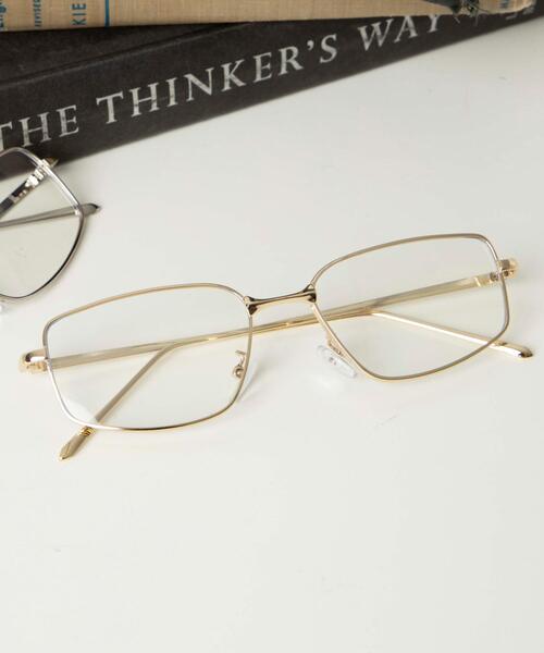 WEGO（ウィゴー）の「WEGO/メタルフレームスクエアアイウェア（メガネ・レディース・シルバー/ゴールド・FREE）」の9枚目の写真