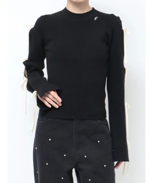 EATME（イートミー）の「リボンスリーブニットTOP（ニット/セーター・レディース・ブラック/ブラウン/オフホワイト・FREE）」の17枚目の写真