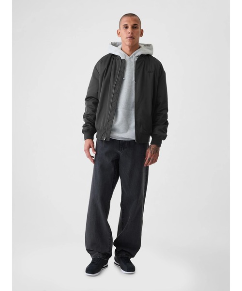 GAP(ギャップ)の「Gapロゴ リラックス ボンバージャケット(MA-1・メンズ・グリーン/ブラック・S/L/M/XS/XL)」の4枚目の写真