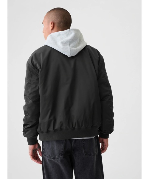 GAP(ギャップ)の「Gapロゴ リラックス ボンバージャケット(MA-1・メンズ・グリーン/ブラック・S/L/M/XS/XL)」の5枚目の写真