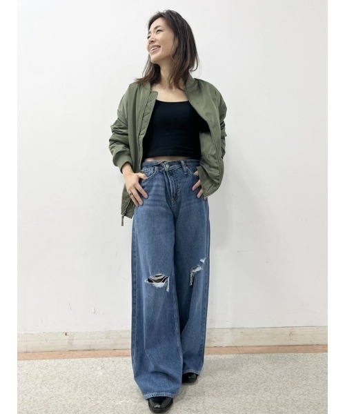 GAP(ギャップ)の「Gapロゴ リラックス ボンバージャケット(MA-1・メンズ・グリーン/ブラック・S/L/M/XS/XL)」の20枚目の写真