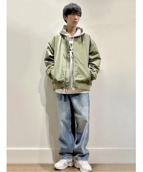 GAP(ギャップ)の「Gapロゴ リラックス ボンバージャケット(MA-1・メンズ・グリーン/ブラック・S/L/M/XS/XL)」の17枚目の写真