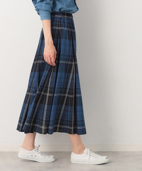 Dessin（デッサン）の「◆【秋色登場・ウエストゴム】映えチェックスカート（XS～L）（スカート・レディース・ブラック系1/レッド系3/ワイン系3・00/01/02/03）」の5枚目の写真